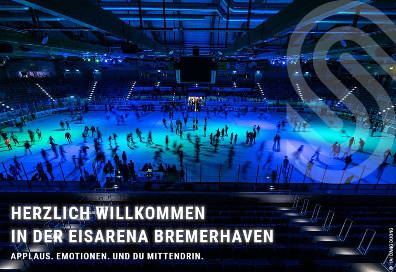 Herzlich Willkommen in der Eisarena Bremerhaven. Applaus. Emotionen. Und Du mittendrin